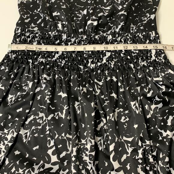 JESSICA SIMPSON Black White Floral Sleeveless Formal A-Line Dress Size 12 - Picture 10 of 11